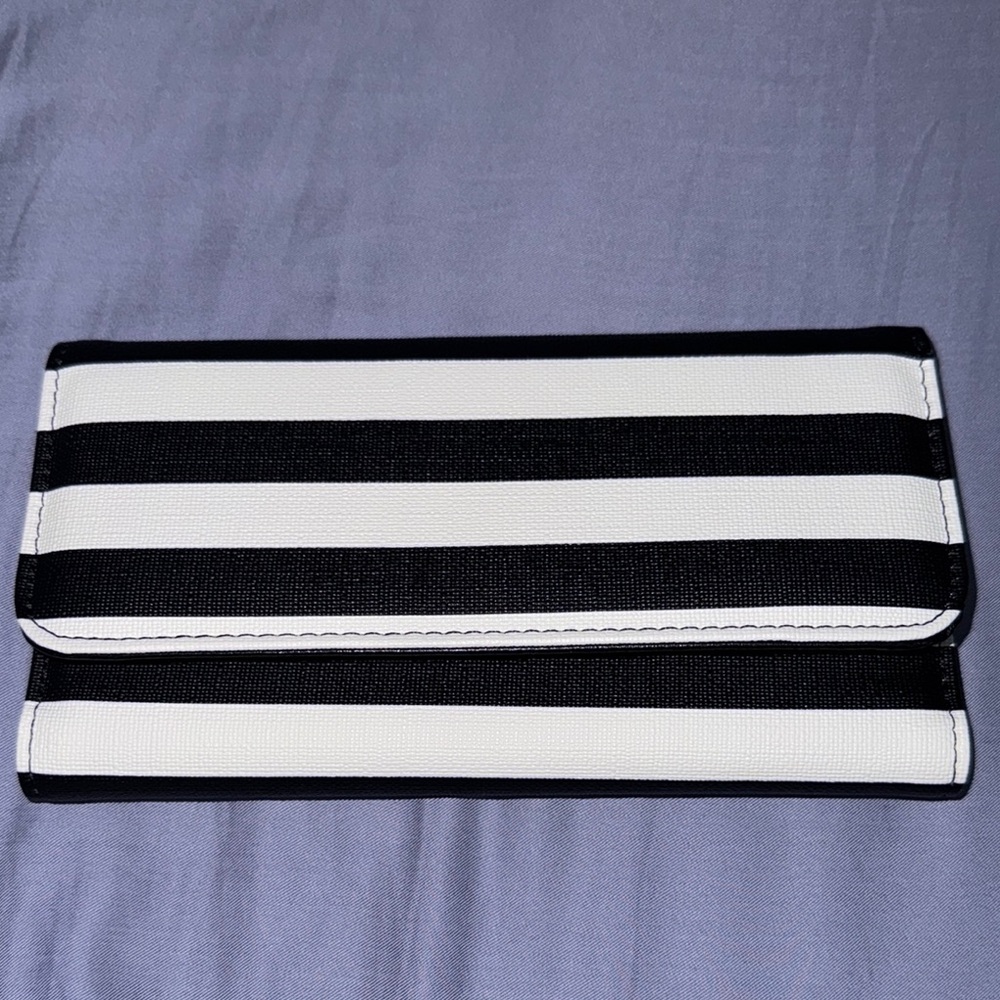 KUT From the Kloth Black and White Striped Wallet